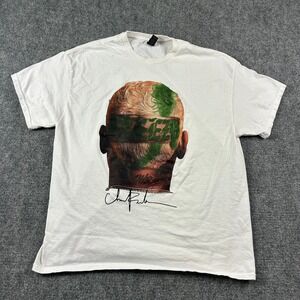 Chris Brown T Shirt Mens XL White Breezy Tour Graphic Signature Hip Hop Rap Tee
